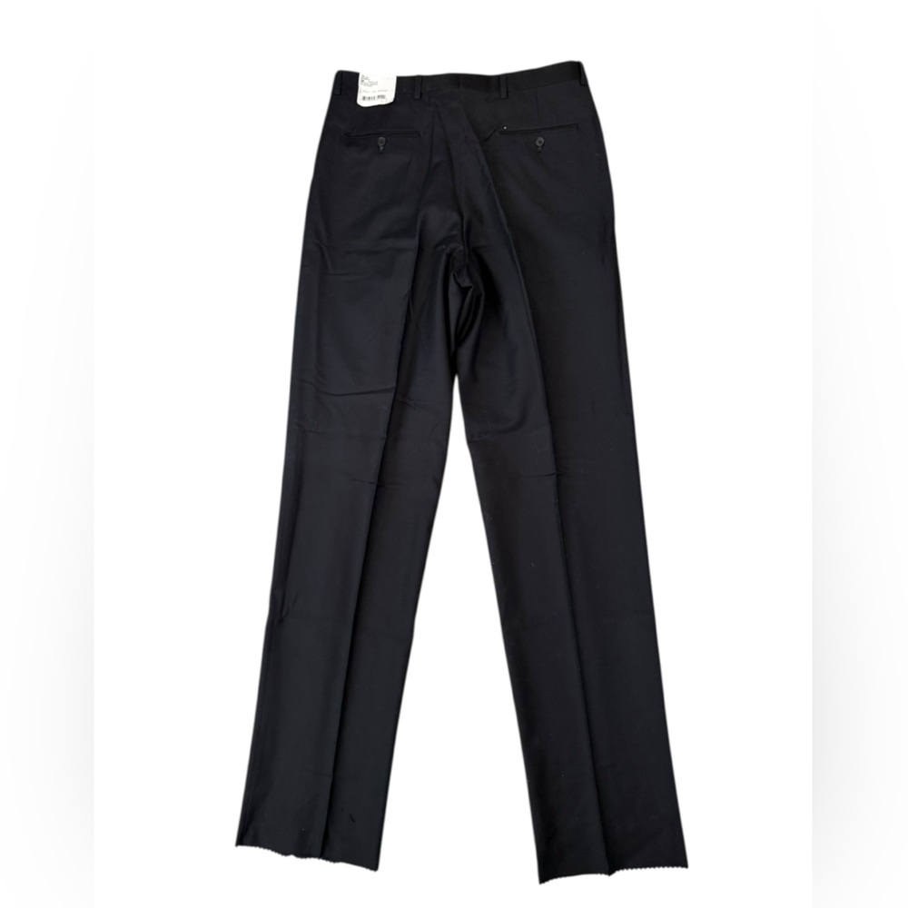 NWT Hart Schaffner Marx 100% Wool Dress Pants 34 Black Pleated Unhemmed - Picture 7 of 7